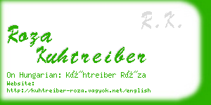 roza kuhtreiber business card